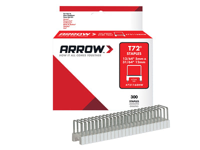 T72HW Clear Insulated Staples for Hardwood 5 x 12mm (Box 300)