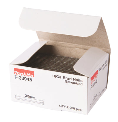 Makita F-33948 Galvanised Brad Nails 16Ga X 32mm (Pack 2000)