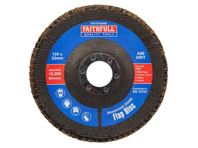 Aluminium Oxide Flap Disc 125 x 22mm 80 Grit