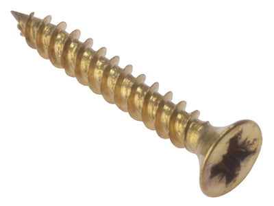ForgeFix Pozi Screw CSK Electro Brass 3/4in x 8 Box 200