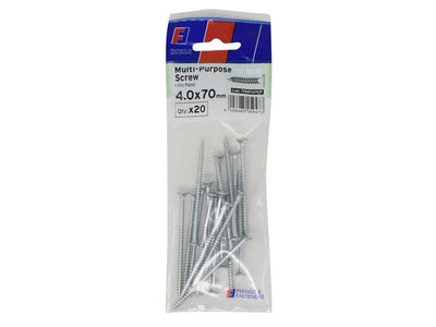 Multi-Purpose Pozi Screw CSK ST ZP 4.0 x 70mm ForgePack 20