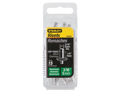 1-PAA64 Aluminium Rivets Medium 5 x 7mm Pack of 15