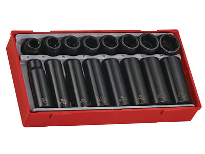 TT9116 Regular/Deep Impact Socket Set, 16 Piece- 1/2in Drive