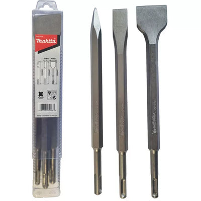 Makita 3 Piece SDS Plus Chisel Set - Scaling Chisel, Cold Chisel & Bull Point