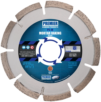 PREMIER P5-M 125X6X7X22.2 MORTAR RAKING BLADE