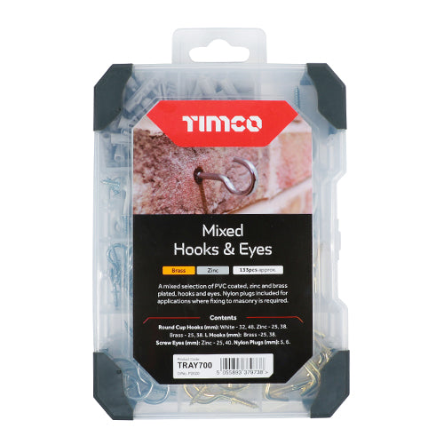 TIMCO Hooks & Eyes Mixed Tray
 - 133pcs