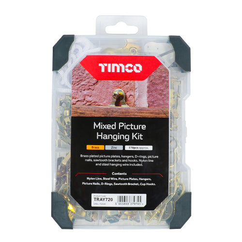 TIMCO Picture Hanging Kit Mixed Tray - 179pcs