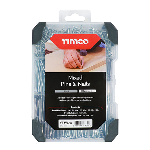 TIMCO Pins & Nails Mixed Tray
 - 495pcs