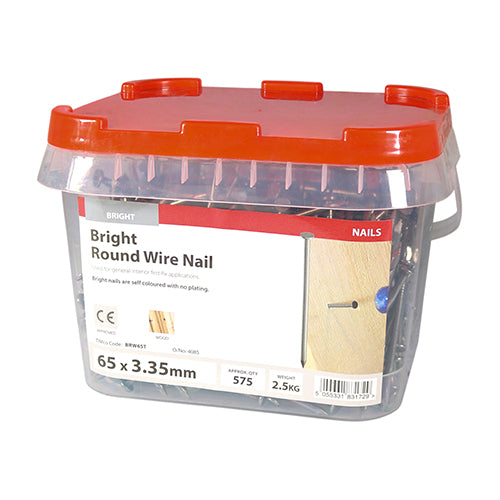 TIMCO Round Wire Nails Bright - 65 x 3.35