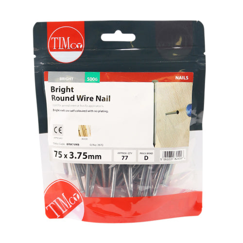 TIMCO Round Wire Nails Bright - 75 x 3.75
