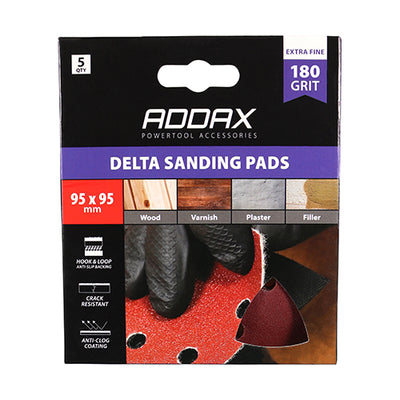 TIMCO Delta Sanding Pads 180 Grit Red - 95 x 95mm