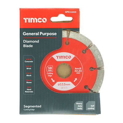 TIMCO General Purpose Diamond Blade Segmented - 115 x 22.2