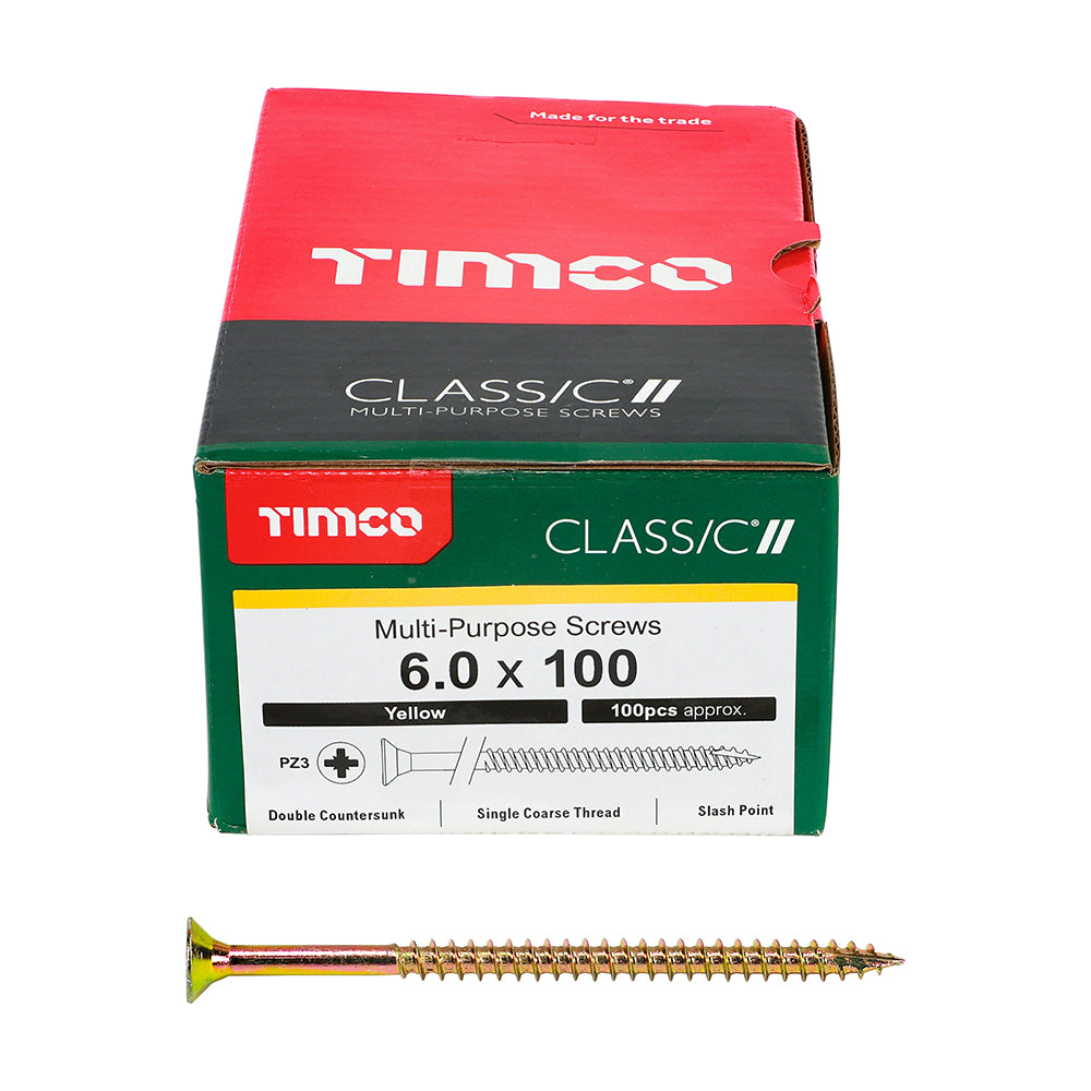 TIMCO Classic Multi-Purpose Countersunk Gold Woodscrews - 6.0 x 100