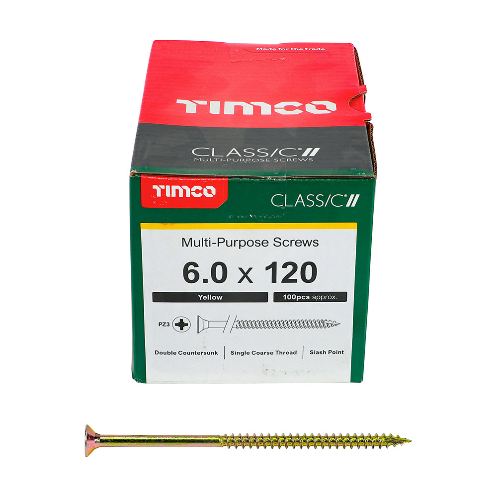 TIMCO Classic Multi-Purpose Countersunk Gold Woodscrews - 6.0 x 120