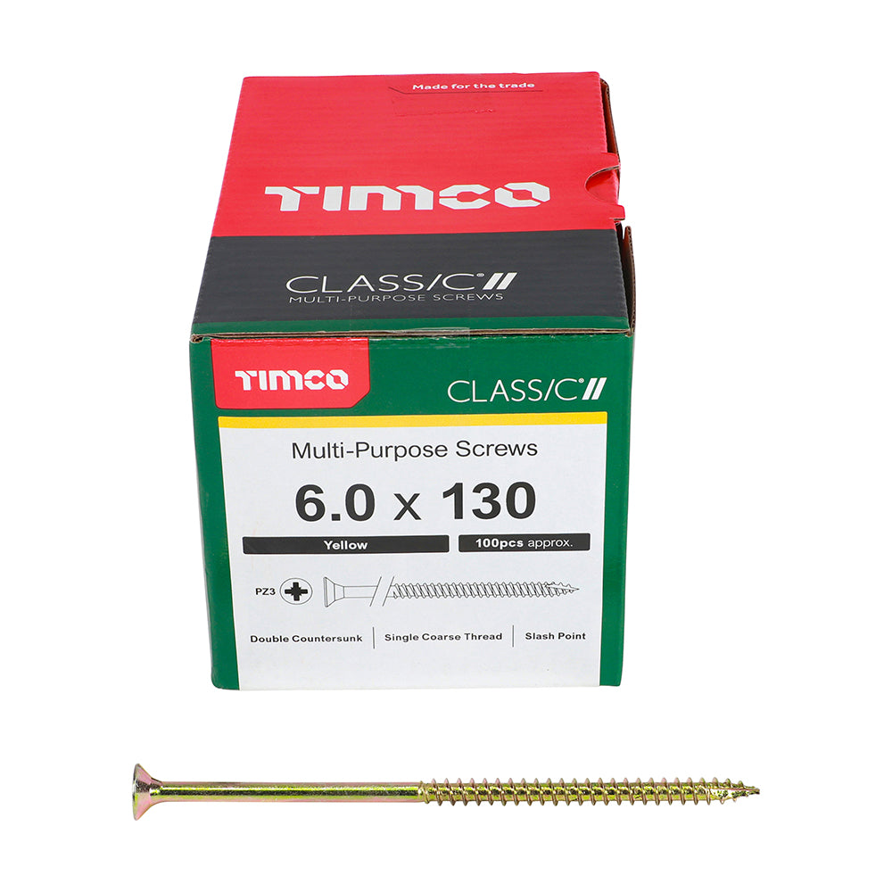 TIMCO Classic Multi-Purpose Countersunk Gold Woodscrews - 6.0 x 130