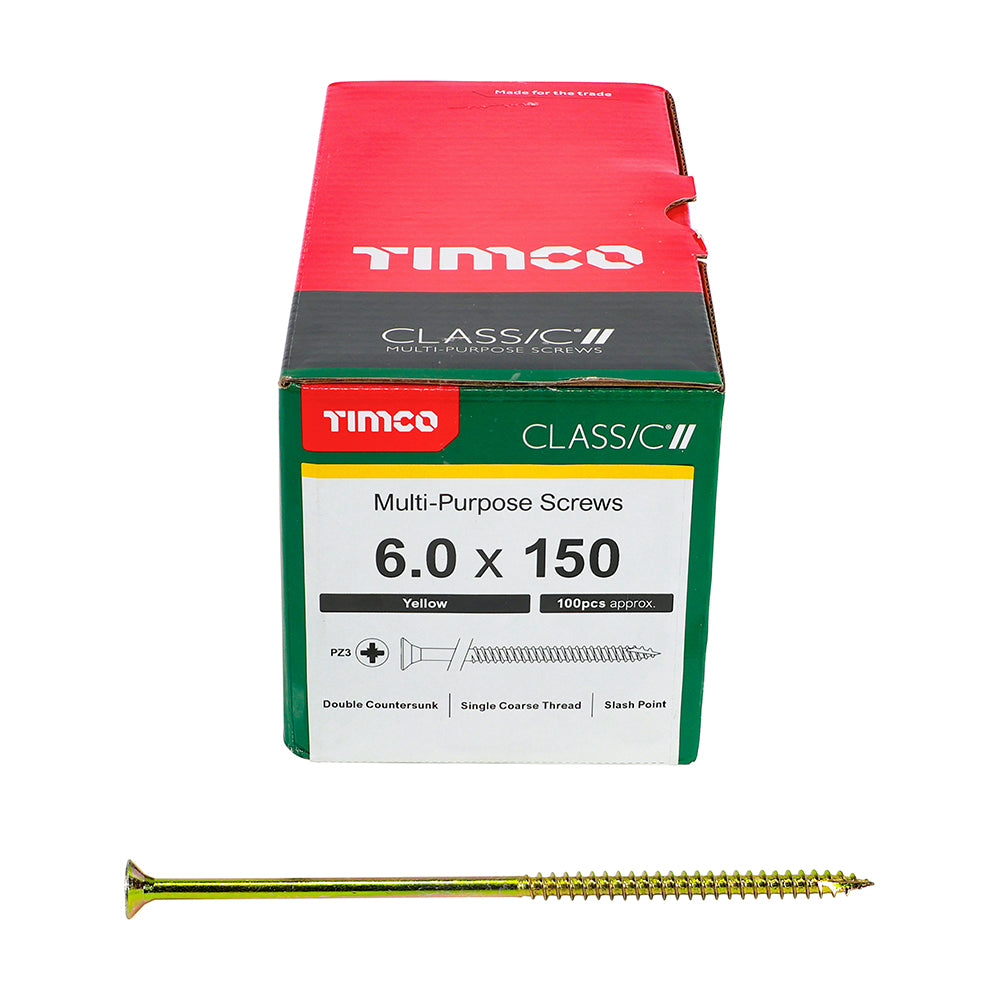 TIMCO Classic Multi-Purpose Countersunk Gold Woodscrews - 6.0 x 150