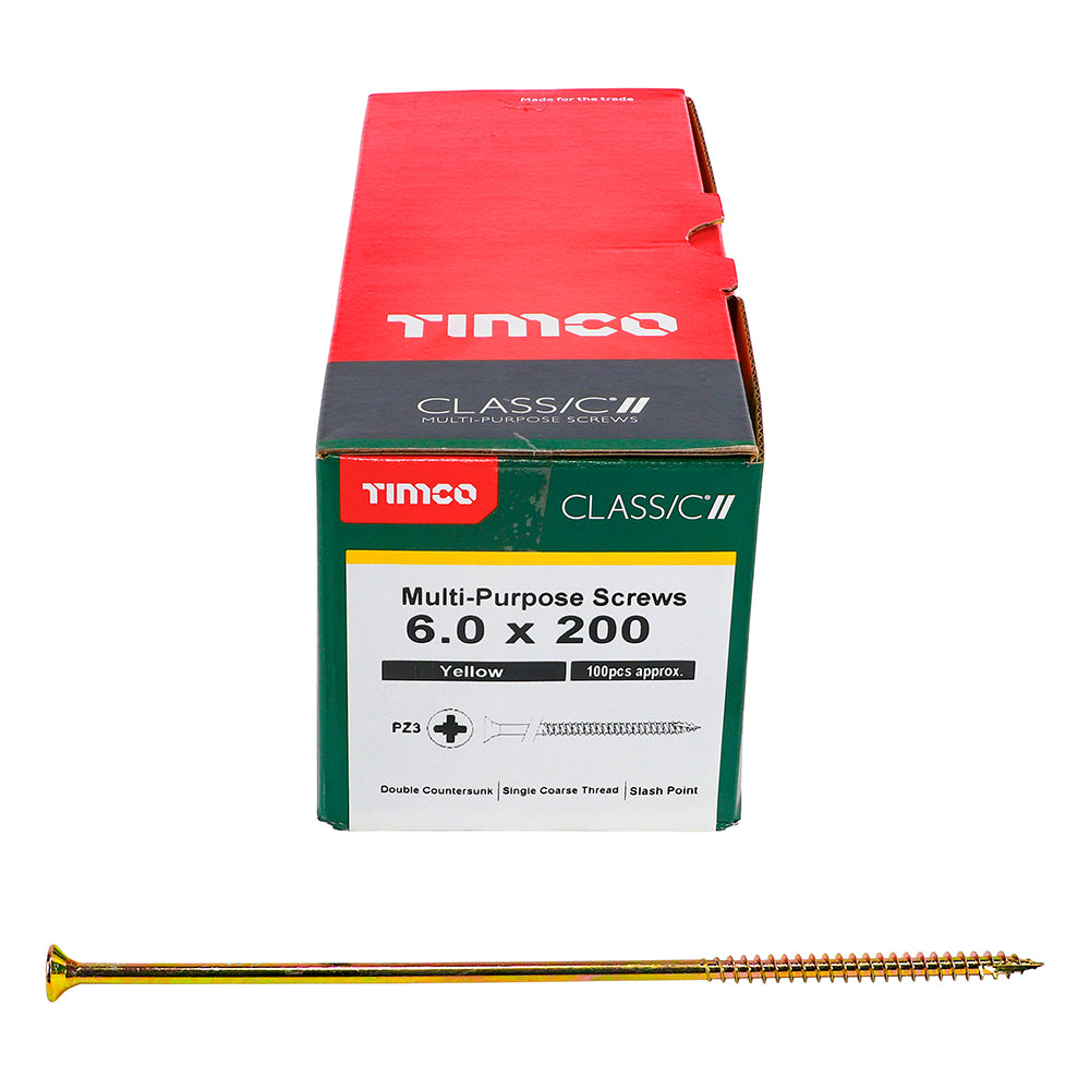 TIMCO Classic Multi-Purpose Countersunk Gold Woodscrews - 6.0 x 200
