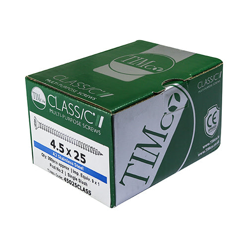 TIMCO Classic Multi-Purpose Countersunk A2 Stainless Steel Woodcrews - 6.0 x 130