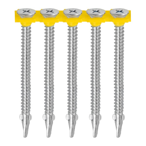 TIMCO Collated Self-Drilling Wing-Tip Steel to Timber Light Section Exterior Silver Screws  - 4.8 x 44