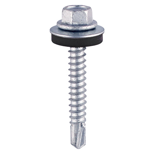 TIMCO Self-Drilling Light Section Silver Screws with EPDM Washer - 5.5 x 60