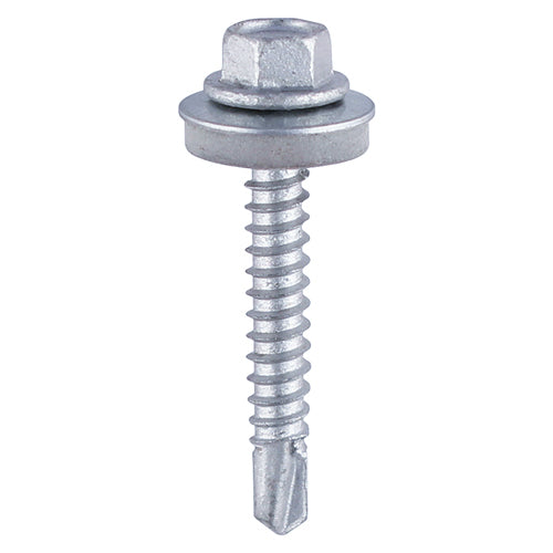 TIMCO Self-Drilling Heavy Section Silver Screws with EPDM Washer - 5.5 x 65