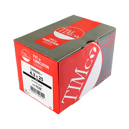 TIMCO Window Fabrication Screws Pan Countersunk PH High-Low Thread Slash Point Zinc - 4.3 x 25