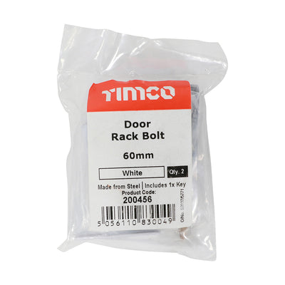 TIMCO Door Rack Bolts White - 60mm