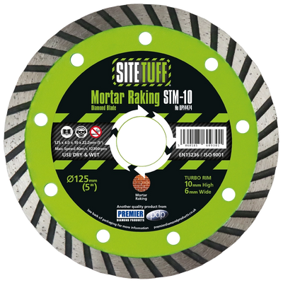 STM-10 125X6X10X22.2 SITE TUFF MORTAR RAKING BLADE