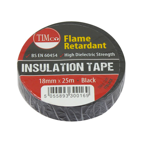 TIMCO PVC Insulation Tape Black - 25m x 18mm