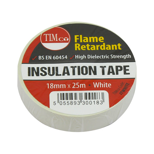 TIMCO PVC Insulation Tape White - 25m x 18mm