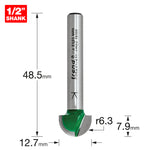 Radius 6.3mm Radius x 12.7mm Diameter