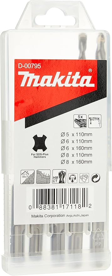 Makita D-00795 SDS Plus Drill Bit Set with Case