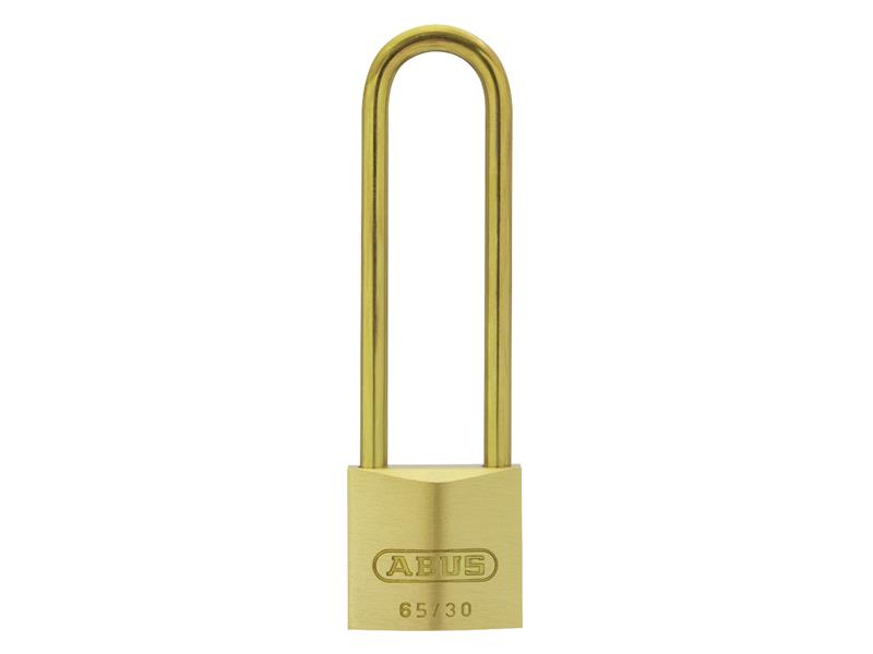 65MB/30mm Solid Brass Padlock 70mm Long Shackle Carded
