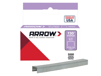 T30 Staples 305IP 8mm (5/16in) (Box 5000)