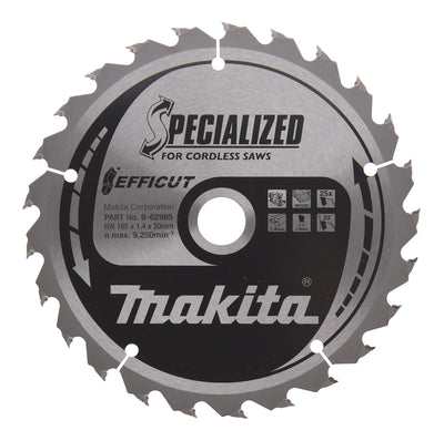 Makita B-62985 Efficut 165mm 25T TCT Circular Saw Blade - Front