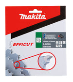 Makita B-62985 Efficut 165mm 25T TCT Circular Saw Blade - Angle