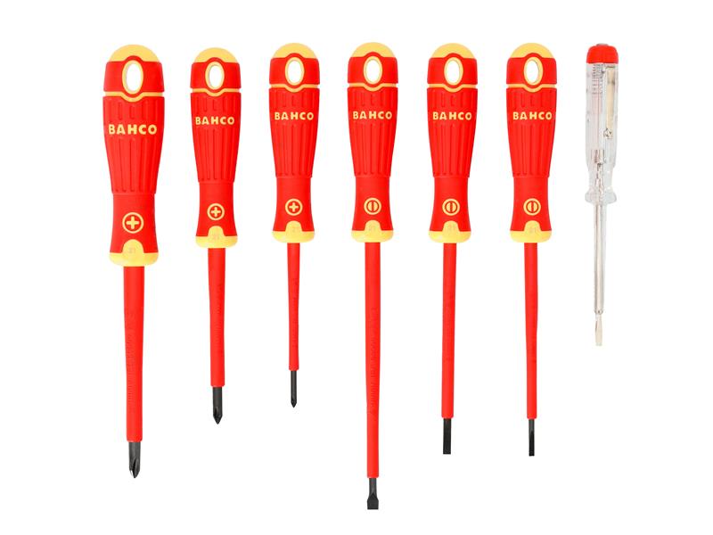 B220.027 BAHCOFIT Insulated Screwdriver Set, 7 Piece
