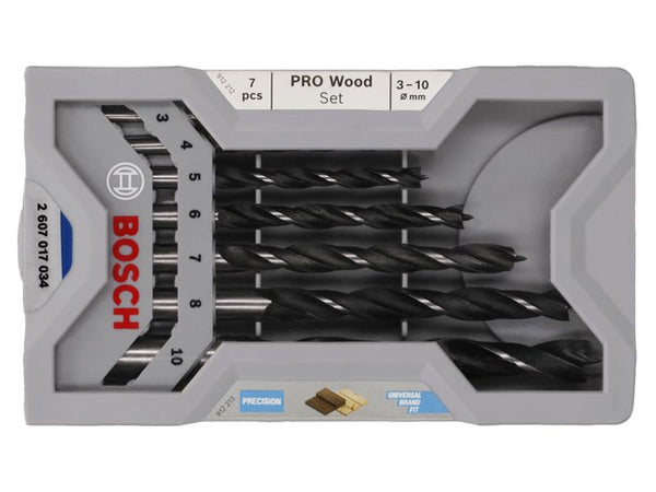 Professional Robust Line Brad Point Drill Bit Set, 7 Piece