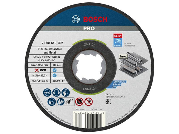 PRO Stainless Steel and Metal Bonded Cutting Disc 125 x 1.0 x 22.23mm Pack of 10