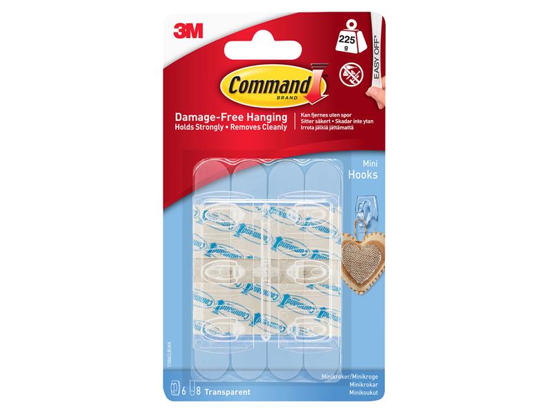 Clear Mini Hooks (Pack 6)