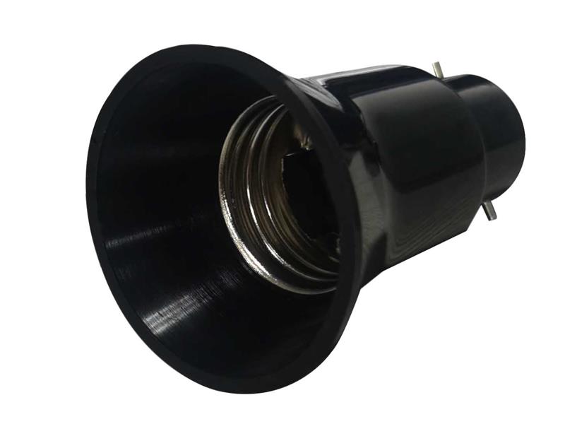 B22 to E27 Adaptor Black