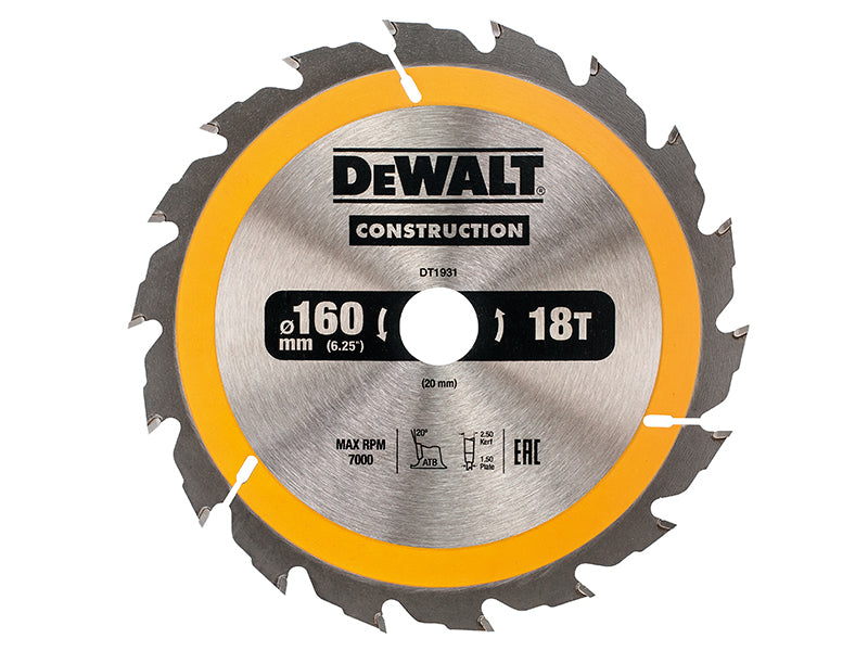 Portable Construction Circular Saw Blade 160 x 20mm x 18T