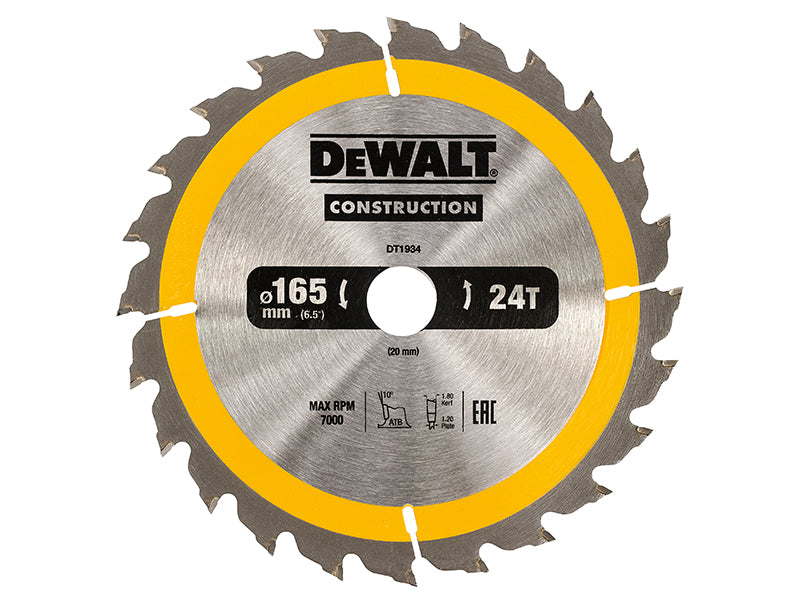 Portable Construction Circular Saw Blade 165 X 20mm X 24T Invicta Tools portable-construction-circular-saw-blade-165-x-20mm-x-24t-invicta-tools