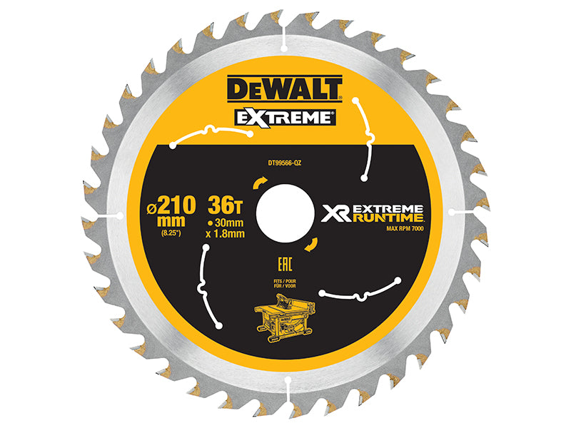 XR FlexVolt Table Saw Blade 210 x 30mm x 36T