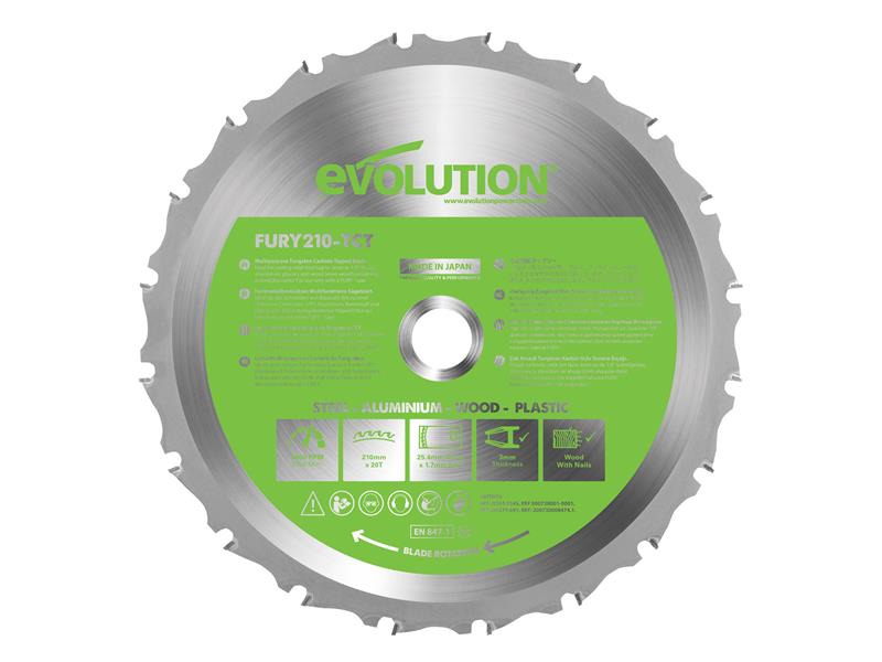 FURY® Multi-Purpose TCT Circular Saw Blade 210 x 25.4mm x 20T