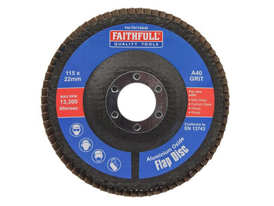 Aluminium Oxide Flap Disc 115 x 22mm 40 Grit
