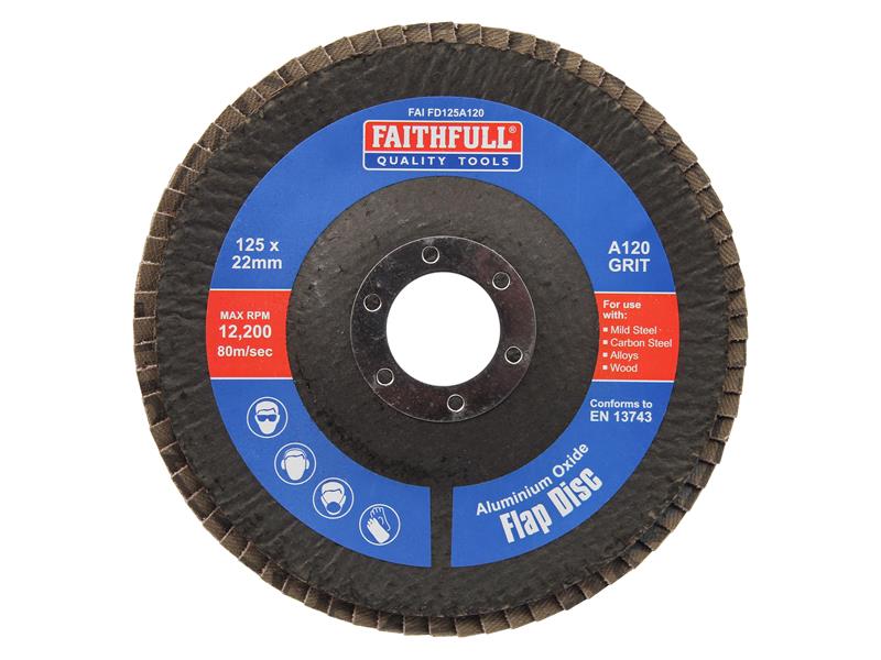 Aluminium Oxide Flap Disc 125 x 22mm 120 Grit