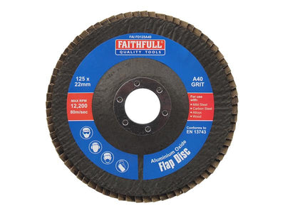 Aluminium Oxide Flap Disc 125 x 22mm 40 Grit