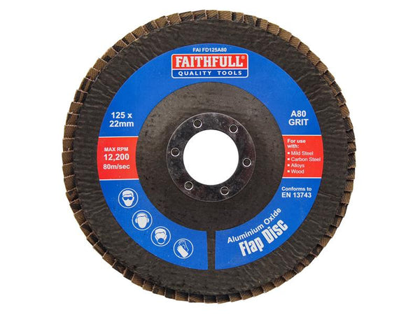 Aluminium Oxide Flap Disc 125 x 22mm 80 Grit