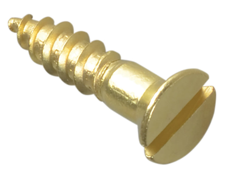 Wood Screw Slotted CSK Brass 3/4in x 8 ForgePack 20